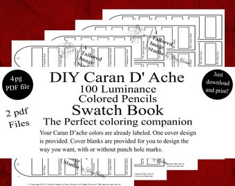 Caran D’Ache 100 Luminance 6901 Colored Pencils DIY Color Swatch Book Style 1