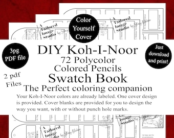 Koh-I-Noor 72 Polycolor Colored Pencils DIY Color Swatch Book Style 1