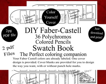Faber-Castell 36 Polychromos Colored Pencils DIY Color Swatch Book Style 1