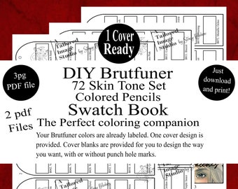 Brutfuner 72 Skin Tones Colored Pencils Set DIY Color Swatch Book Style 1