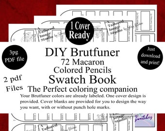 Brutfuner 72 Macaron Colored Pencils DIY Color Swatch Book Style 1