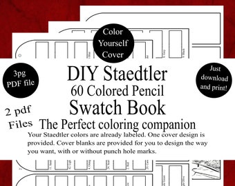 Staedtler 60 Colored Pencil DIY Swatch Book Style 1