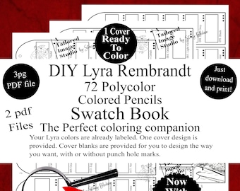 Lyra Rembrandt 72 Polycolor Colored Pencils DIY Color Swatch Book Style 1