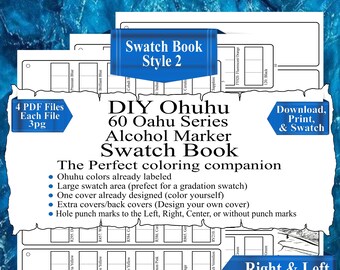 Ohuhu 60 Oahu Series Dual Tip Markers DIY Color Swatch Book Style 2