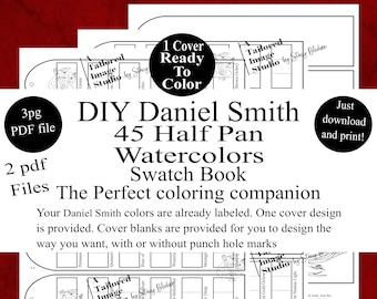 Daniel Smith 45 Half Pan Watercolors DIY Color Swatch Book Style 1