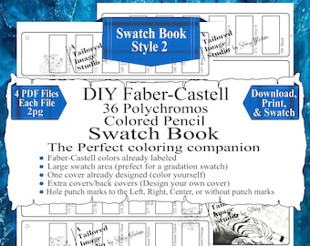 Faber-Castell 36 Polychromos Colored Pencils Swatch Book Style 2 (PDF Download)