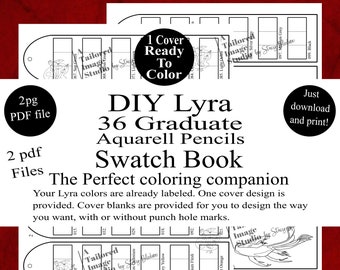Lyra 36 Graduate Aquarell Pencils DIY Color Swatch Book Style 1