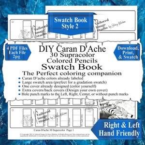Caran D&#39;Ache 30 Supracolor Soft Aquarelle Pencils DIY Color Swatch Book Style 2