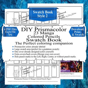 Prismacolor Premier 23 Manga Colored Pencils DIY Swatch Book Style 2