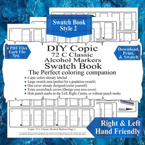 Copic 72 C Classic Alcohol Marker DIY Color Swatch Book Style 2 (PDF Download)