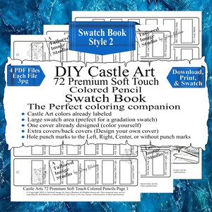 Castle Arts 72 Soft Touch Farbstifte DIY Color Swatch Book Style 2