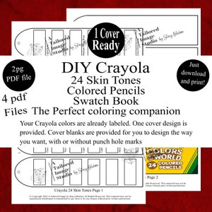 120 Crayola Color Pencil Coloring Swatch Chart, Printable PDF
