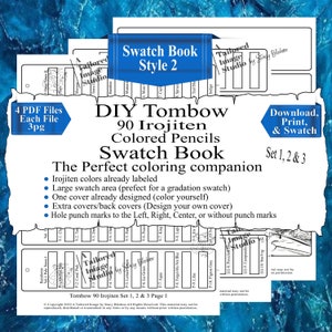 Lápices de colores Tombow Irojiten 90 (juegos 1, 2 y 3, todos separados) Libro de muestras de colores DIY Estilo 2