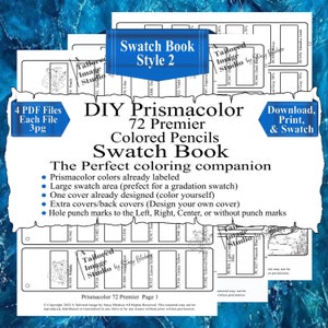 Prismacolor 72 Premier Colored Pencils DIY Swatch Book Book Style 2