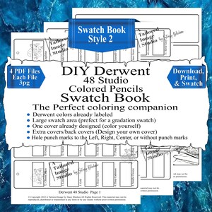 Derwent 48 Studio Colored Pencils DIY Color Swatch Book Style 2