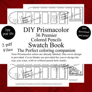 Prismacolor 36 Premier Colored Pencils DIY Swatch Book Style 1
