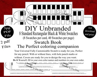 Unbranded Swatch Books Style 1: Black & White Rectangular Swatches (PDF Download)