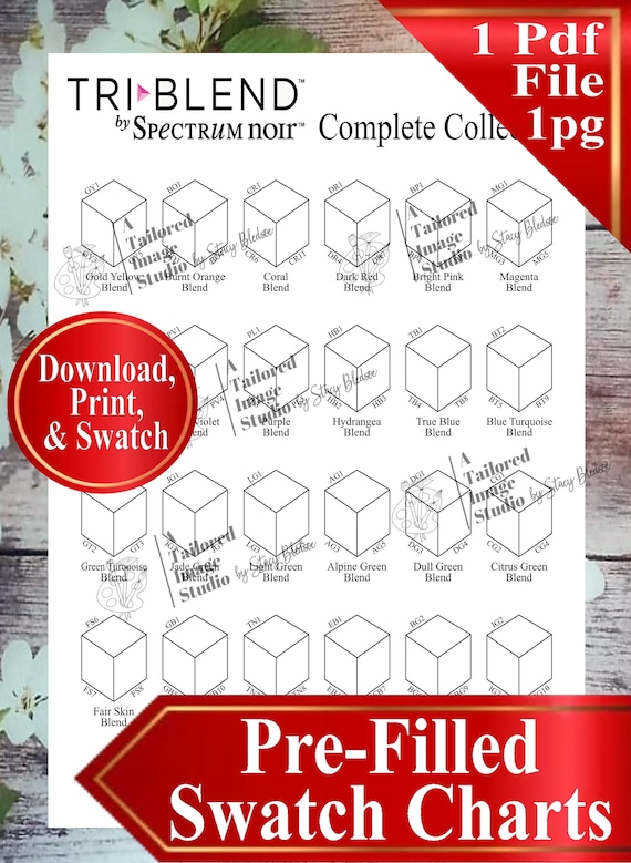 Spectrum Noir Triblend 24 Complete Collection Swatch Chart (PDF