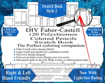 Faber-Castell 120 Polychromos Farbstifte DIY Farbmuster Buch Style 2
