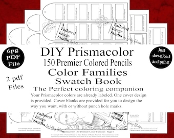 Prismacolor Premier 150 Color Families DIY Swatch Book Style 1