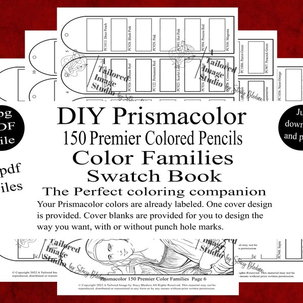 PrismacolorPremier 150 Farbfamilien DIY Swatch Book Style 1