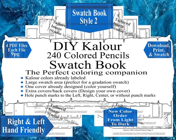 Kalour 240 Colored Pencils DIY Color Swatch Book Style 2 