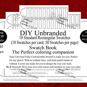 Muestrario de colores DIY de 10 muestras rectangulares estándar universales sin marca, estilo 1