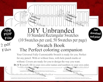 Unbranded Swatch Books Style 1: Standard Rectangular Swatches (PDF Download)