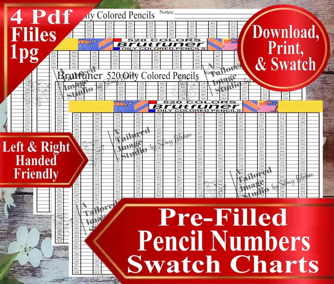 Brutfuner 520色鉛筆 色見本チャート（PDFダウンロード） - Etsy 日本