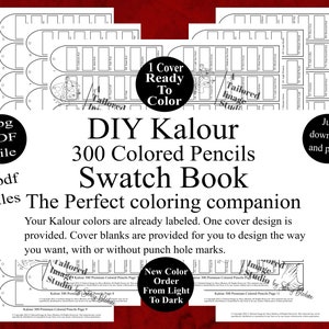 Kalour 300 Colored Pencils DIY Color Swatch Book Style 1