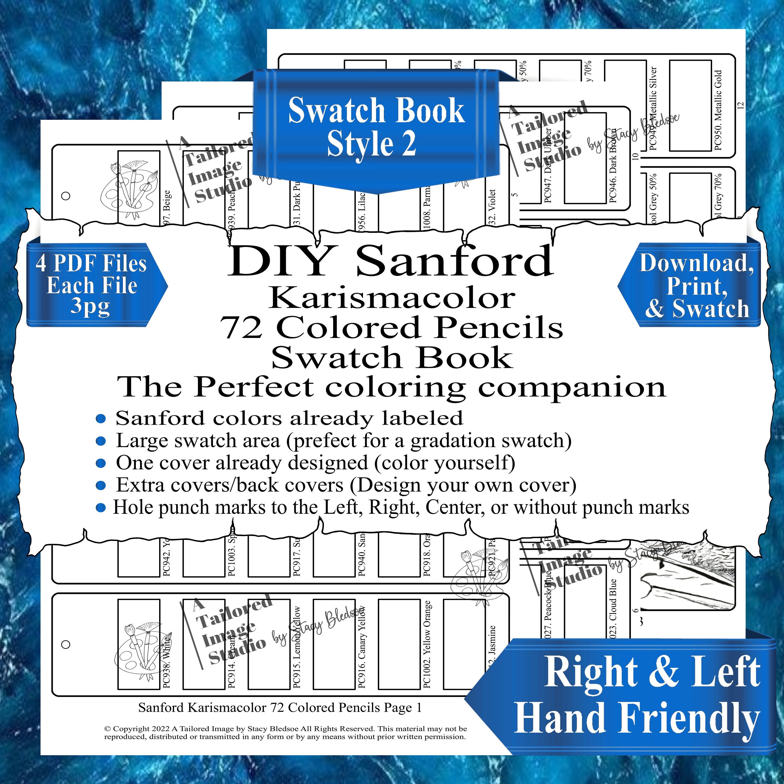 Sanford Karismacolor 72 Colored Pencils Swatch Book Style 2 (PDF