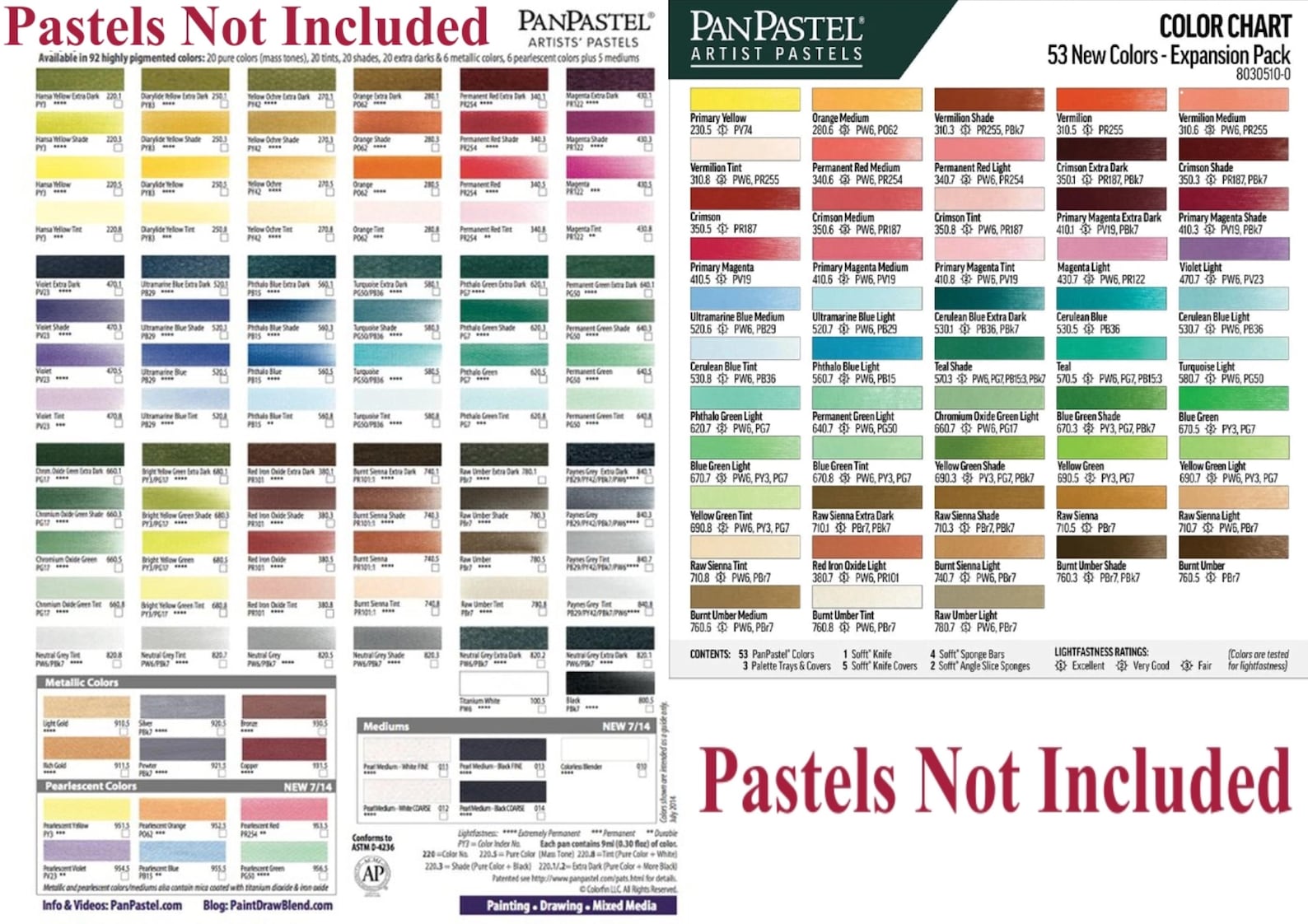 Pastel Colour Chart.pdf Panpastel 150 Pastels Swatch Chart (PDF Download) - Etsy