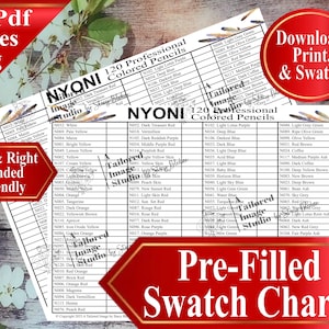 Nyoni 120 Buntstifte Swatch Charts