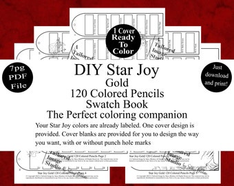 Star Joy Gold 120 crayons de couleur DIY Color Swatch Book Style 1