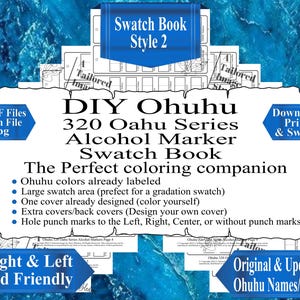 Ohuhu 320 Oahu Series Dual Tip Alcohol Markers DIY Color Swatch Book Style 2