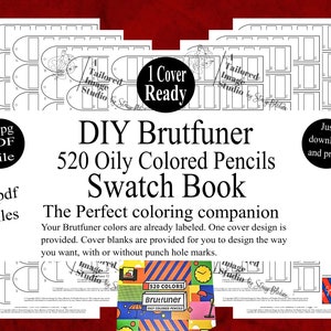 Brutfuner 520 Oily Colored Pencils DIY Color Swatch Book Style 1 image 1