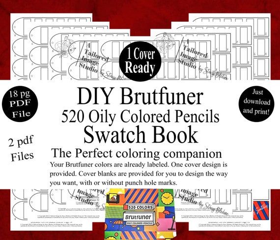 Brutfuner 520 Oily Colored Pencils DIY Color Swatch Book Style 1