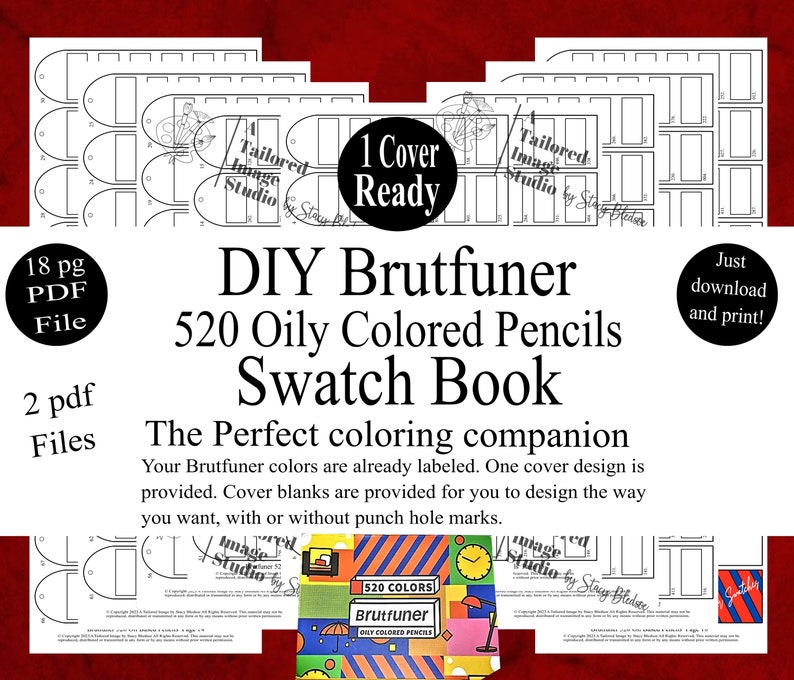 Brutfuner 520 Oily Colored Pencils DIY Color Swatch Book Style 1 image 1