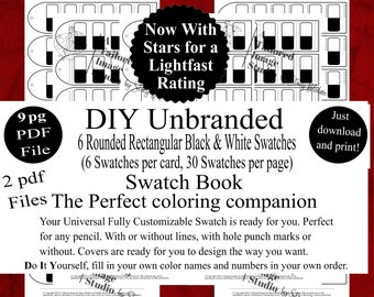 Unbranded Swatch Books Style 1: Black & White Rectangular Swatches (PDF Download)