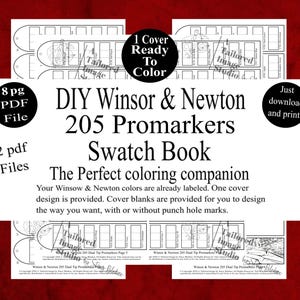 Winsor & Newton 205 Promarker DIY Color Swatch Book Style 1