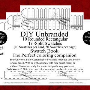 Libro de muestras de colores DIY, rectangular, redondeado y con tres divisiones, sin marca, estilo 1