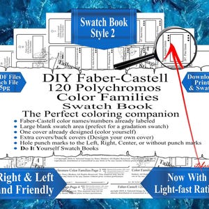 Faber-Castell 120 Polychromos Colored Pencils Color Families Swatch Book Style 2 (PDF Download)