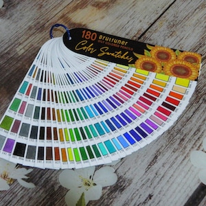 Brutfuner 180 crayons de couleur huileux DIY Color Swatch Book Style 1 image 5