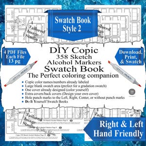 Copic 358 Sketch Alcohol Markers Swatch Book Style 2 (PDF Download)