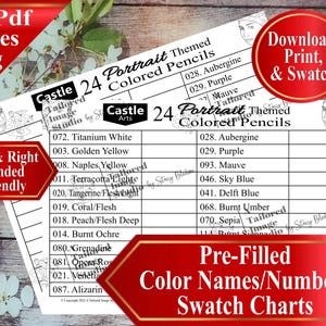 Castle Arts 24 Portrait Colored Pencil Swatch Chart