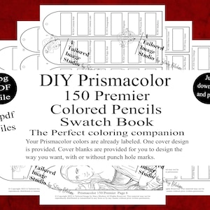 Prismacolor 150 Premier Colored Pencils DIY Swatch Book Style 1