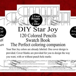 Star Joy 120 Colored Pencils DIY Color Swatch Book Style 1