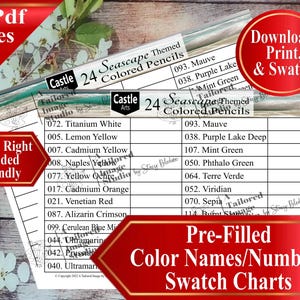 Castle Arts 24 Seascape Colored Pencil Swatch Chart