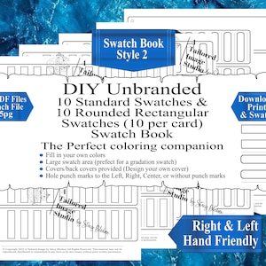 Unbranded Universal 10 Standard & 10 Rounded Swatches DIY Color Swatch Books Style 2