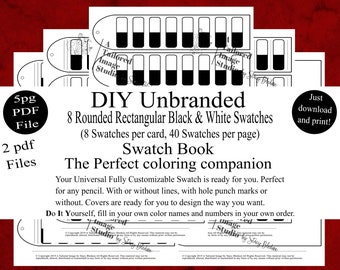 Unbranded Swatch Books Style 1: Black & White Rectangular Swatches (PDF Download)
